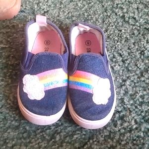 Girls rainbow slip ons